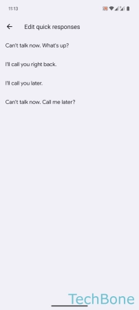 How to Edit Quick Responses in Phone App - Choose a  Quick response 