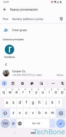 Paso 3: Presiona Crear grupo Enviar un Mensaje SMS/MMS a un Grupo - Presiona Crear grupo