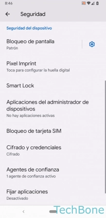 Paso 3: Presiona Pixel Imprint Establecer el Desbloqueo con Huella dactilar - Presiona Pixel Imprint