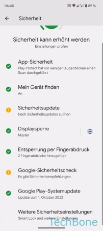 Schritt 3: Tippe auf Entsperrung per Fingerabdruck Umbenennen - Tippe auf Entsperrung per Fingerabdruck