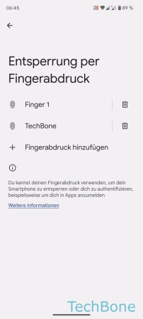 Schritt 4: Wähle einen Fingerabdruck Umbenennen - Wähle einen Fingerabdruck