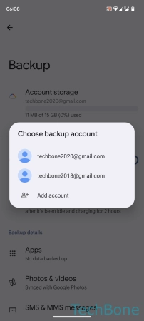 How to Change Google Backup account - Choose a  Backup account 