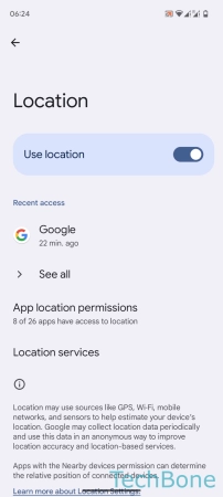 How to Turn On/Off Google Location History - Tap on  Location services 