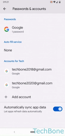 How to Add an Account - Tap on  Add account 