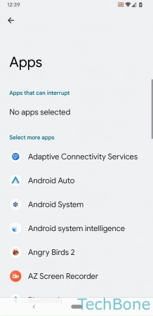 Step 6: Choose an App How to Allow/Deny App notifications in Do Not Disturb - Choose an App