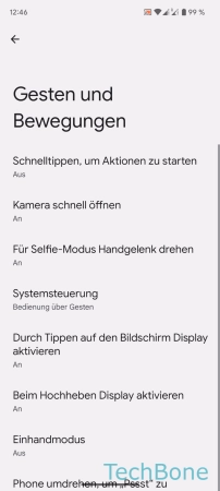 Kamera-Wechsel durch Bewegung - Tippe auf  Für Selfie-Modus Handgelenk drehen 