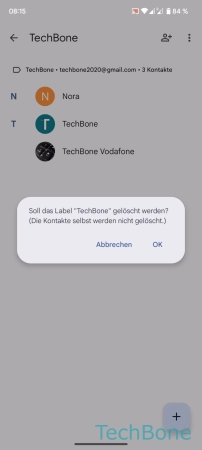 Löschen - Tippe auf  OK 