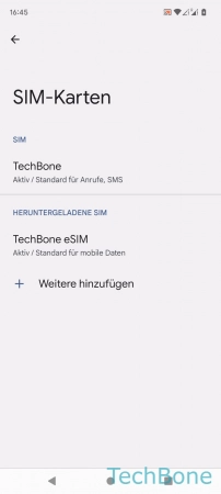 Roaming - Wähle ggf. die gewünschte  SIM-Karte  (nur bei Dual-SIM)