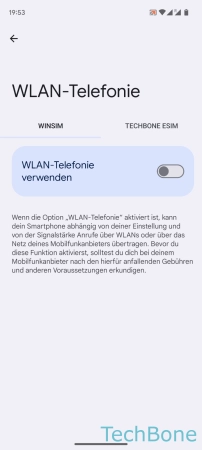 WLAN-Anrufe - Aktiviere oder deaktiviere  WLAN-Telefonie verwenden 