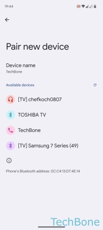 How to Pair a Bluetooth device - Select an  Available device 