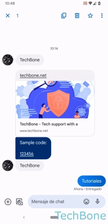 Paso 4: Abre el Menú de tres puntos Reenviar un Mensaje SMS/MMS - Abre el Menú de tres puntos