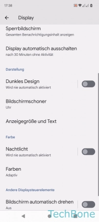 Schriftgröße - Tippe auf  Anzeigegröße und Text 