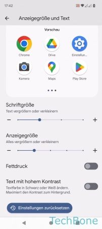 Text mit hohem Kontrast - Aktiviere oder deaktiviere  Text mit hohem Kontrast 