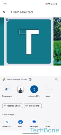 How to Send a Photo via Bluetooth - Tap on  Bluetooth 