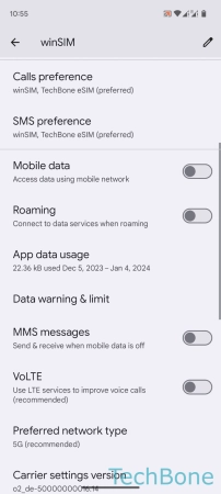 How to Set Monthly Data usage Limit - Tap on  Data warning & limit 