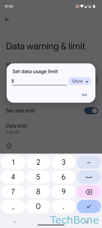 How to Set Monthly Data usage Limit - Set a  Data usage limit  and tap on  Set 