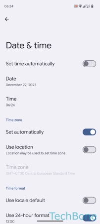 How to Set Time manually - Tap on  Time 