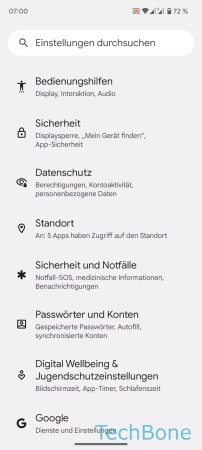 Schritt 2: Tippe auf Sicherheit und Notfälle Notfallinformationen - Tippe auf Sicherheit und Notfälle