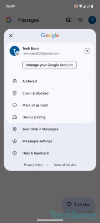 How to Turn On/Off Suggested Actions in Messages - Tap on  Messages settings 