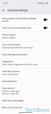 How to Turn On/Off Suggested Actions in Messages - Tap on  Suggestions 