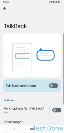 Einschalten - Aktiviere  TalkBack verwenden 