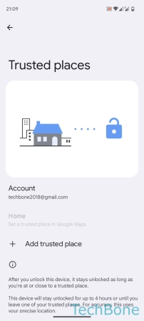 How to Add Trusted places (Smart Lock) - Tap on  Add trusted place  and follow the instructions on screen
