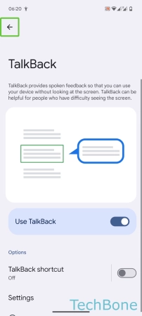 How to Turn Off TalkBack - Tap on  Use TalkBack 