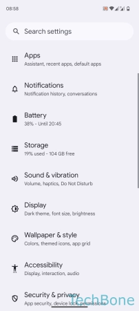 How to Turn On/Off Dark mode - Tap on  Display 