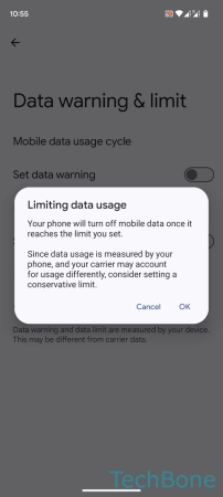 How to Turn On/Off Monthly Data usage Limit - Tap on  OK 