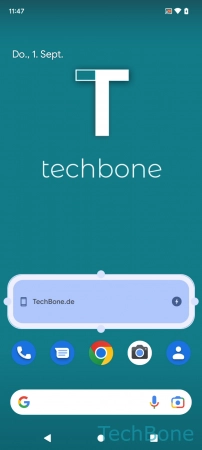 Schritt 3: Tippe auf eine freie Fläche außerhalb des Widgets Verschieben - Tippe auf eine freie Fläche außerhalb des Widgets