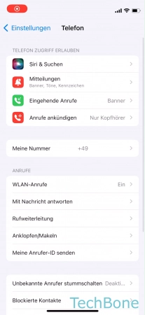 Schritt 3: Tippe auf Rufweiterleitung Anrufweiterleitung de-/aktivieren - Tippe auf Rufweiterleitung
