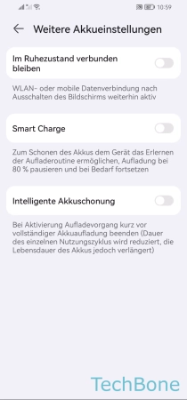 Intelligente Akkuschonung - Aktiviere oder deaktiviere  Intelligente Akkuschonung 
