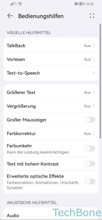 Vergrößerung - Tippe auf  Vergrößerung 