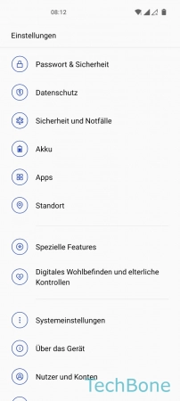 Schritt 2: Tippe auf Passwort & Sicherheit Deaktivieren - Tippe auf Passwort & Sicherheit