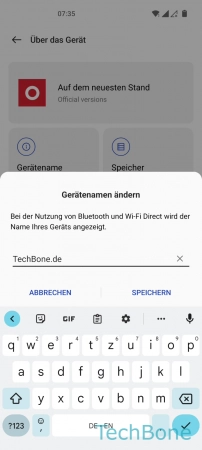 Schritt 4: Gib einen Namen ein und tippe auf Speichern Gerätenamen ändern - Gib einen Namen ein und tippe auf Speichern
