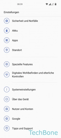 Schritt 2: Tippe auf Systemeinstellungen Sicherungskonto - Tippe auf Systemeinstellungen