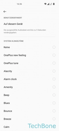 Klingelton zuweisen - Wähle einen  Klingelton  oder tippe auf  Auf diesem Gerät 