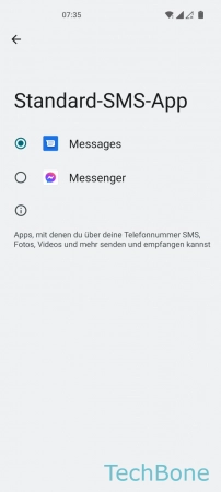Schritt 5: Lege die Standard- SMS-App fest Nachrichten (SMS) - Lege die Standard- SMS-App fest