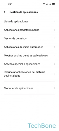 Paso 3: Presiona Lista de aplicaciones Activar o desactivar