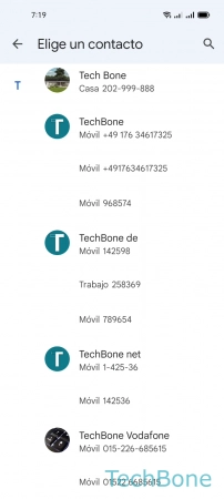 Paso 7: Selecciona un Contacto Añadir Contactos de emergencia - Selecciona un Contacto