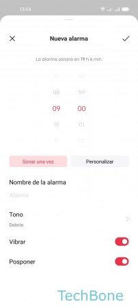 Paso 4: Ingresa un Nombre de la alarma Añadir una Alarma en la Aplicación de Reloj - Ingresa un Nombre de la alarma