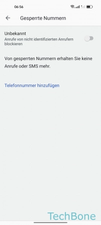 Schritt 5: Tippe auf Telefonnummer hinzufügen Rufnummer blockieren - Tippe auf Telefonnummer hinzufügen