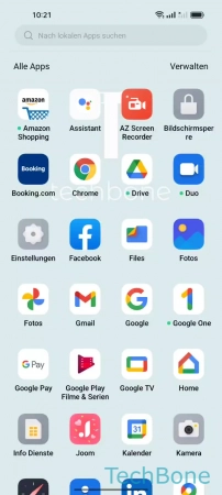 Schritt 2: Tippe auf Verwalten Apps sortieren - Tippe auf Verwalten