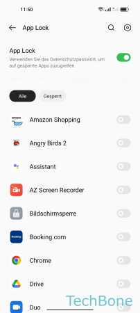 Schritt 5: Aktiviere die gewünschten Apps Einschalten - Aktiviere die gewünschten Apps