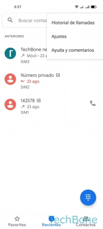 Paso 3: Abre los Ajustes Bloquear las Llamadas de Números desconocidos - Abre los Ajustes