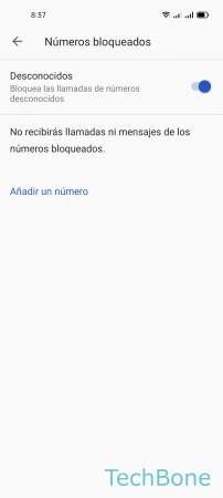 Paso 5: Activa o desactiva Desconocidos Bloquear las Llamadas de Números desconocidos - Activa o desactiva Desconocidos