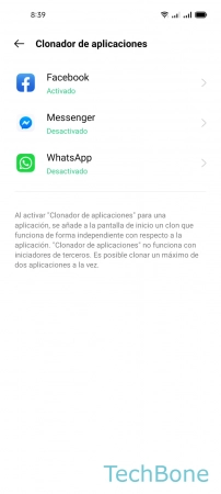 Paso 4: Selecciona una Aplicación Crear un Clon de una Aplicación (Aplicaciones duales) - Selecciona una Aplicación
