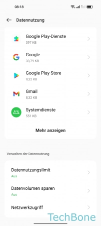 Schritt 4: Tippe auf Datenvolumen sparen Uneingeschränkter Datenzugriff - Tippe auf Datenvolumen sparen