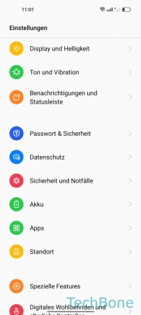 Schritt 2: Tippe auf Passwort & Sicherheit Fingerabdrucksymbol - Tippe auf Passwort & Sicherheit
