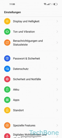 Schritt 2: Tippe auf Passwort & Sicherheit Umbenennen - Tippe auf Passwort & Sicherheit